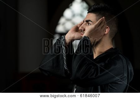 Muslim Man Is Praying In The Mosque