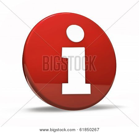 Red Info Symbol Button