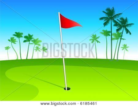 Parcours de golf de luxe dans le lieu de vacances tropicales