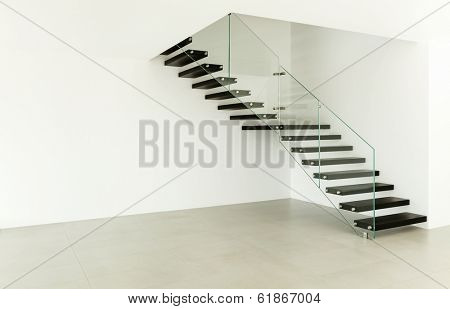 wide empty living room, interior of a modern house