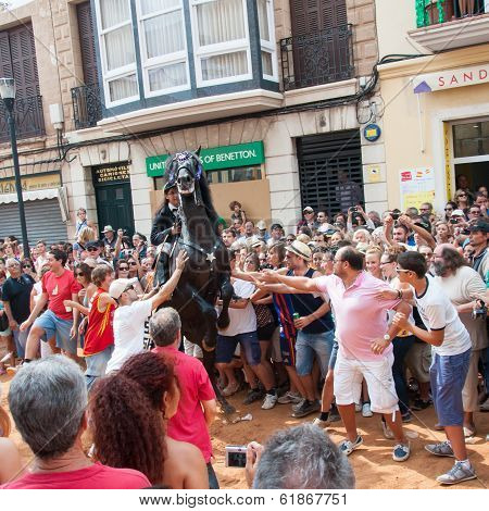 City of Mahon, Menorca, Spain - September 8: Fiestas de La Mare de Deu de Gracia festival