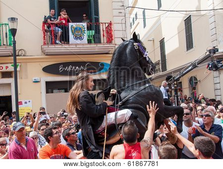 City of Mahon, Menorca, Spain - September 8: Fiestas de La Mare de Deu de Gracia festival