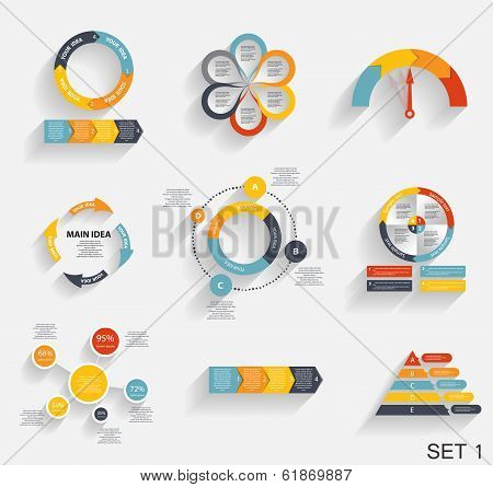 Collection of Infographic Templates for Business Vector Illustra