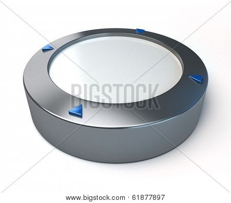 Metallic circular object with a blank surface