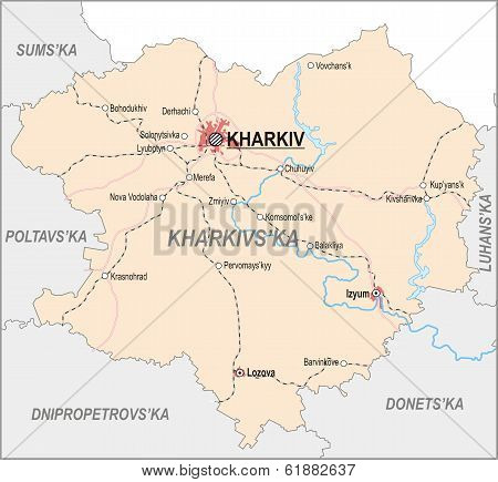 Map Of Kharkiv Oblast