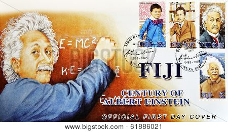 FIJI - CIRCA 2005: A stamp printed in Fiji Islands commemorating the centenary of Albert Einstein
