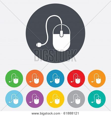 Computer mouse sign icon. Optical with wheel.