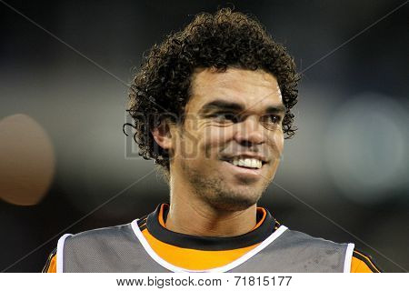 BARCELONA - JAN, 21: Pepe Lima of Real Madrid during the Spanish Kings Cup match between Espanyol and Real Madrid at the Estadi Cornella on January 21, 2014 in Barcelona, Spain