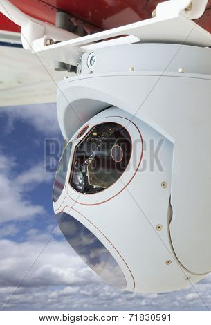 Closeup of a Drone Camera and Sensor Pod Module.