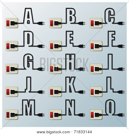 Alphabets Character Letter Electric Wire Line