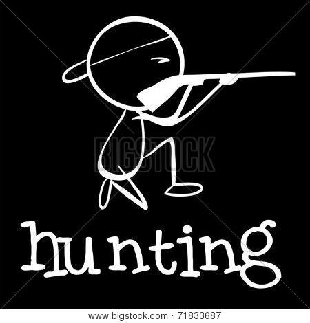 Illustration of a man hunting