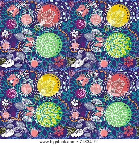 Abstract flowers vector background