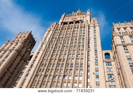 The Russian Foreign Ministry On Smolensk Square In Moscow, Russia