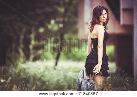 Girl with a denim jacket