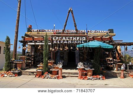 Gift Shop At Village, Lassity, Crete,  Greece