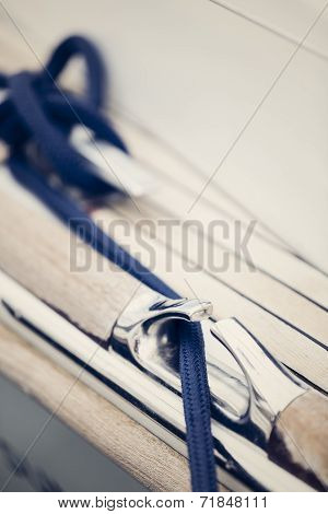 Sailing Ship Fixing His Rope