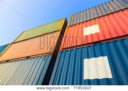 Stack of Cargo Containers at the docks