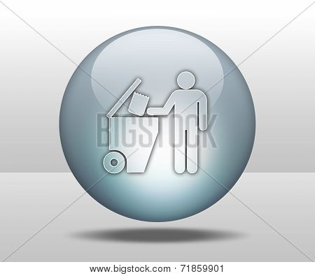 Icon, Button, Pictogram Trash Dumpster