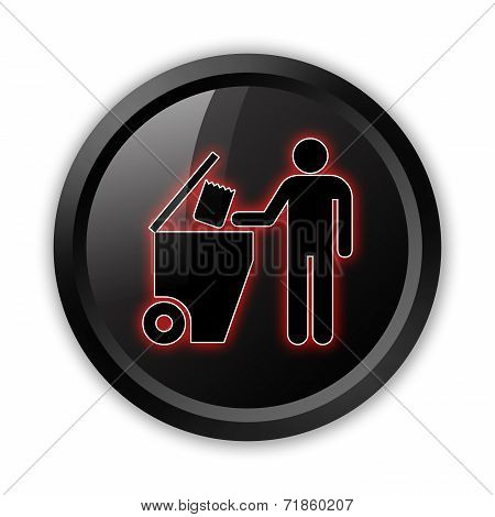 Icon, Button, Pictogram Trash Dumpster
