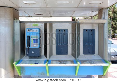 Vandalised telefonboks i Spanien