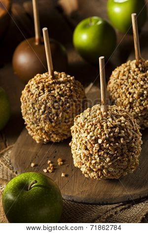 Homemade Taffy Apples With Peanuts