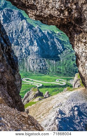 View From Sass Pordoi Peak In Dolomiti