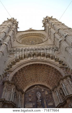 Arch Of The Medieval Cathedral In Spain