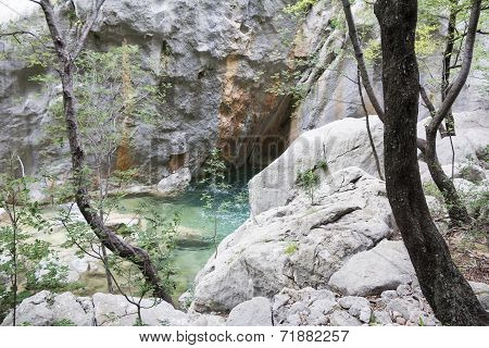 Mountain Stream In The Stone