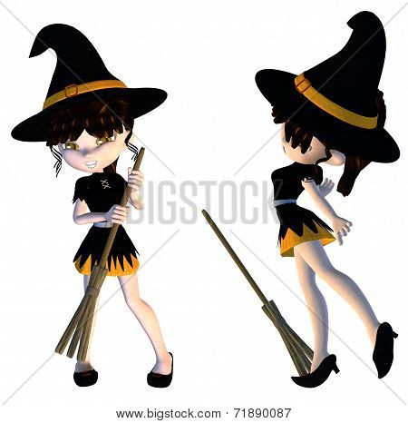 Cute 3D Witch