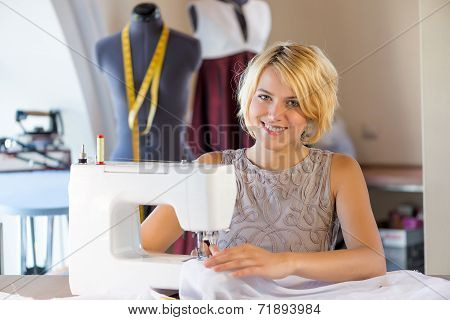 Seamstress at work