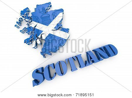Scotland Map Flag 3D Illustration