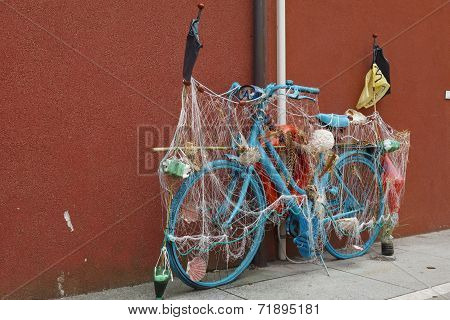 Bike Is In The Center Of Caorle, Italy