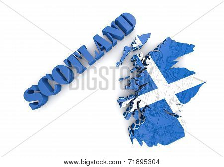 Scotland Map Flag 3D Illustration