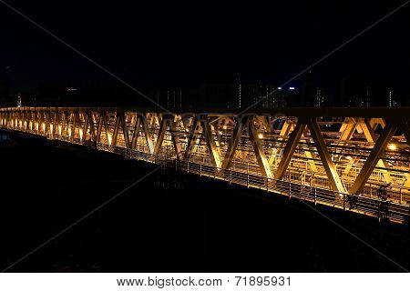 Metro Bridge At Night