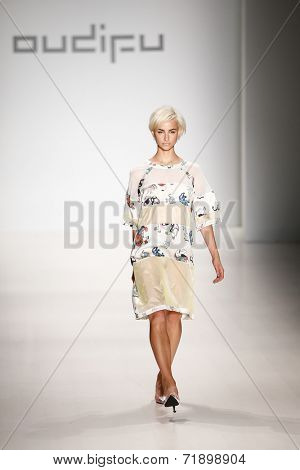 NEW YORK-SEP 8: A model walks the runway at the OUDIFU fashion show during Mercedes-Benz Fashion Week Spring/Summer 2015 at The Salon at Lincoln Center on September 8, 2014 in New York City.