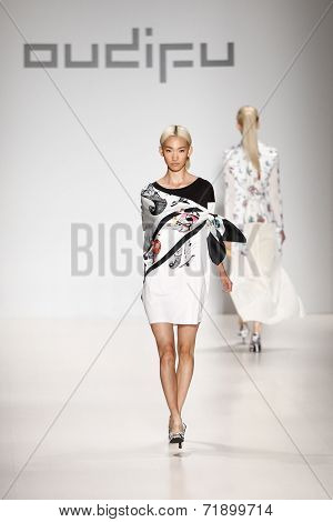 NEW YORK-SEP 8: A model walks the runway at the OUDIFU fashion show during Mercedes-Benz Fashion Week Spring/Summer 2015 at The Salon at Lincoln Center on September 8, 2014 in New York City.