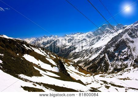 Beautiful View Of Mountains In The Elbrus Area.