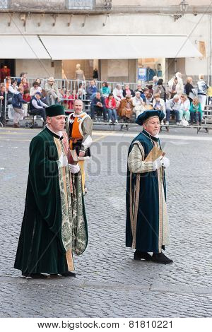 Acquapendente, ITALY - MAY 18 2014, Festa dei Pugnaloni Festival in the City Center