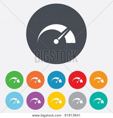 Tachometer sign icon. Revolution-counter symbol.