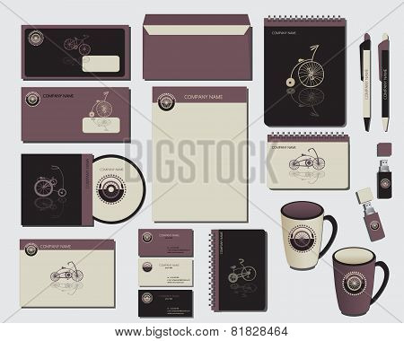 ?orporate identity template with bicycles