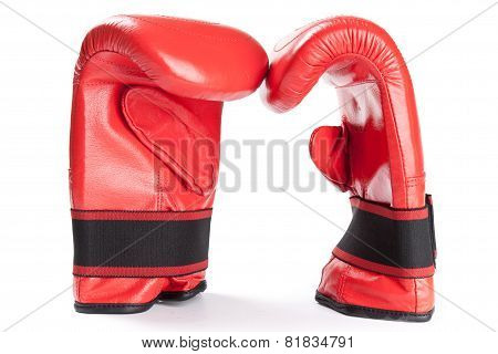 Red Boxing Gloves Isolated On White
