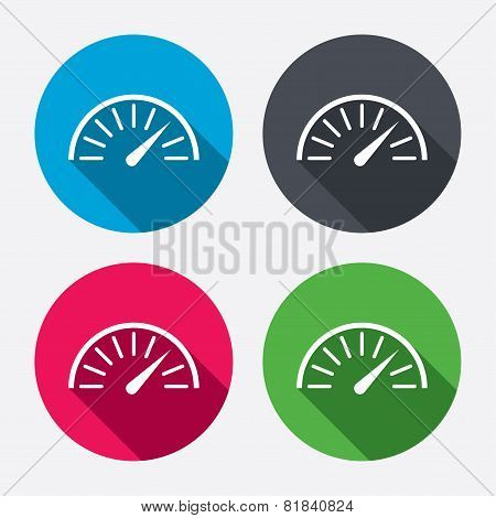 Tachometer sign icon. Revolution-counter symbol.