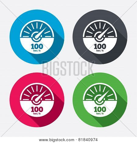 Tachometer sign icon. Revolution-counter symbol.