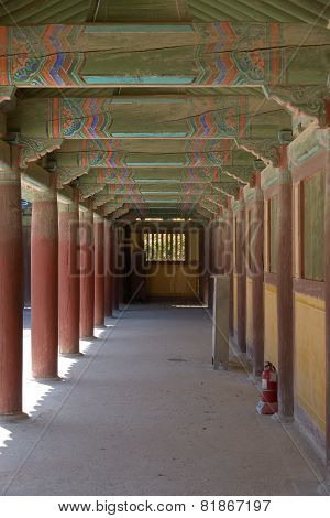 Gyeongju, Korea - October 19, 2014: Corridor At Bulguksa