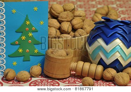 Christmas Decorations. Christmas. Christmas Eve. Christmas Ornaments With Satin Belt.