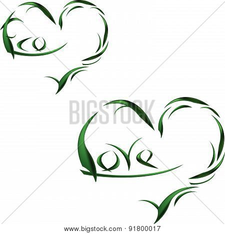 Grass heart logo with words love and eco