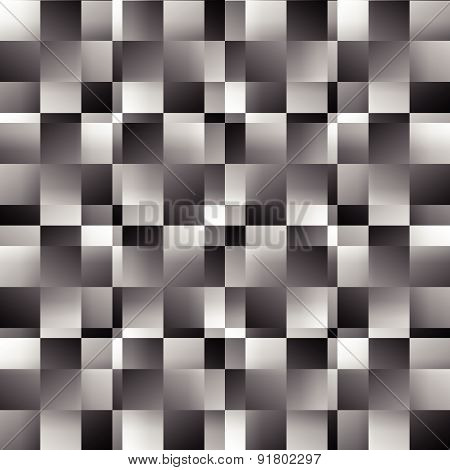 Grayscale Abstract Square Pattern. Seamlessly Repeatable Vector Texture.