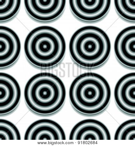 Repeatable Pattern With Circles With Gradient Fills. Contrasty, Abstract Background.