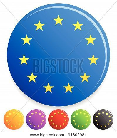 12 Stars In Circle For Award, Prize Or Certification Concepts. (official European Union Flag With Tw