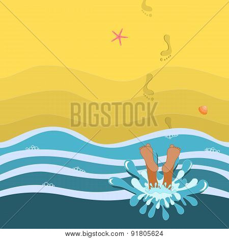 Bath Time. Beach Background